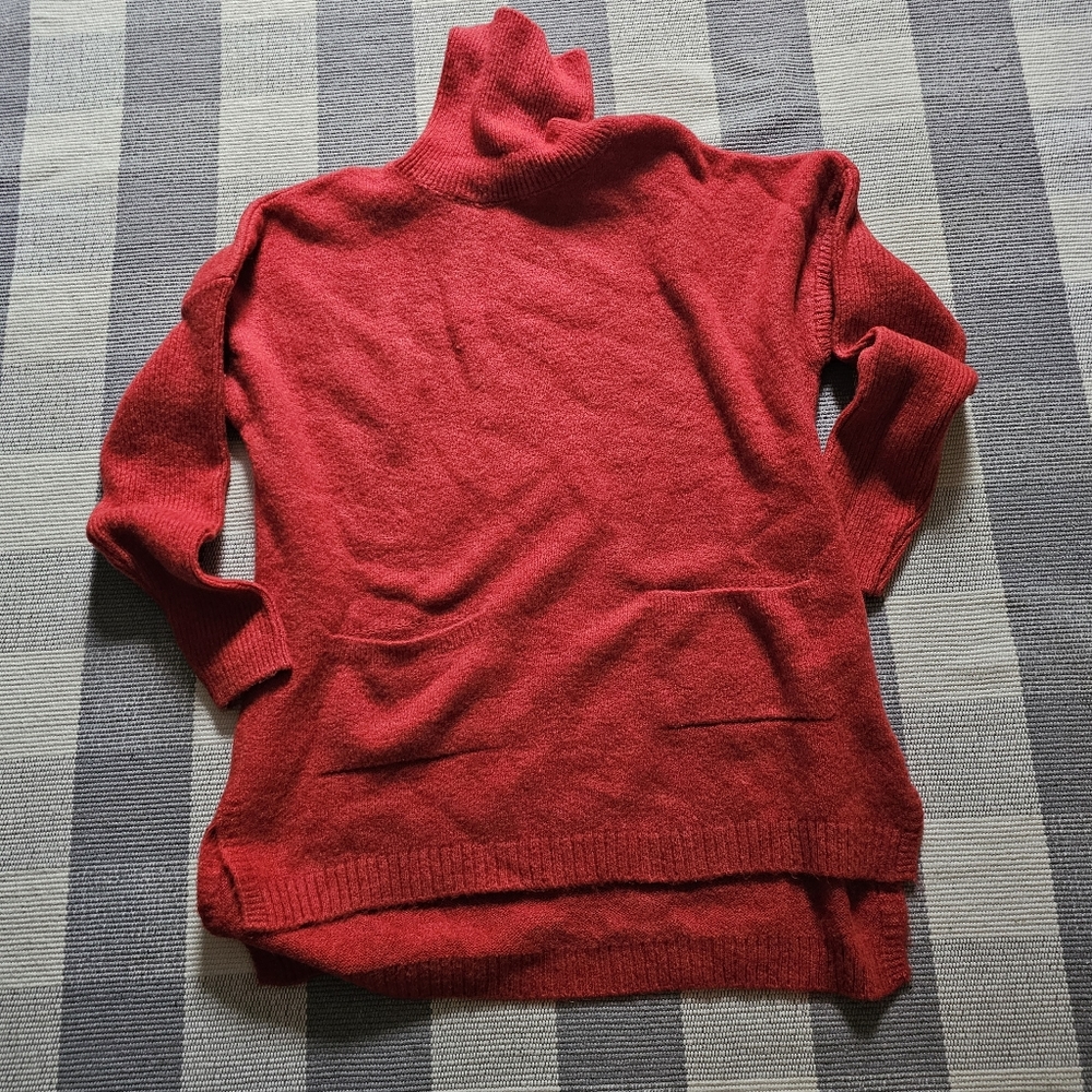 Milan Kiss RustTurtleneck Tunic Sweater Sz L